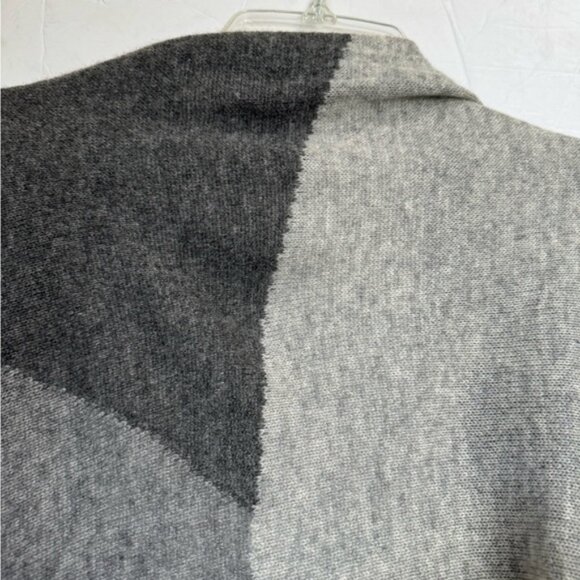 Saffron Cashmere Cardigan Open Color Block Graphic Sweater Knit Lightweight S - Picture 7 of 16